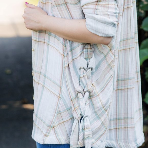 SOLD NWOT Free People Tunic Dress Nordic Day Button Down - Picture 6 of 8